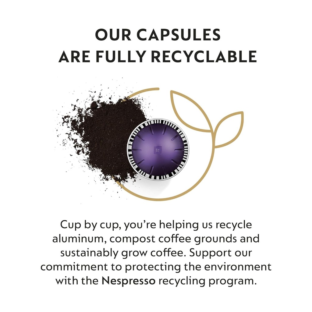Nespresso Capsules Vertuo, Espresso Bold Variety Pack, Medium and Dark Roast Espresso Coffee, 40-Count Espresso Pods