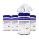 SIPA Hand Sanitizing Wipes 100 WIPES/CANISTER, Soft Textured Wipes, Fresh Scented Wipes (4 CANISTERS)