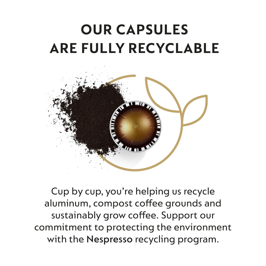 Nespresso Capsules Vertuo, Double Espresso Scuro, Dark Roast Espresso Coffee, 30-Count Coffee Pods