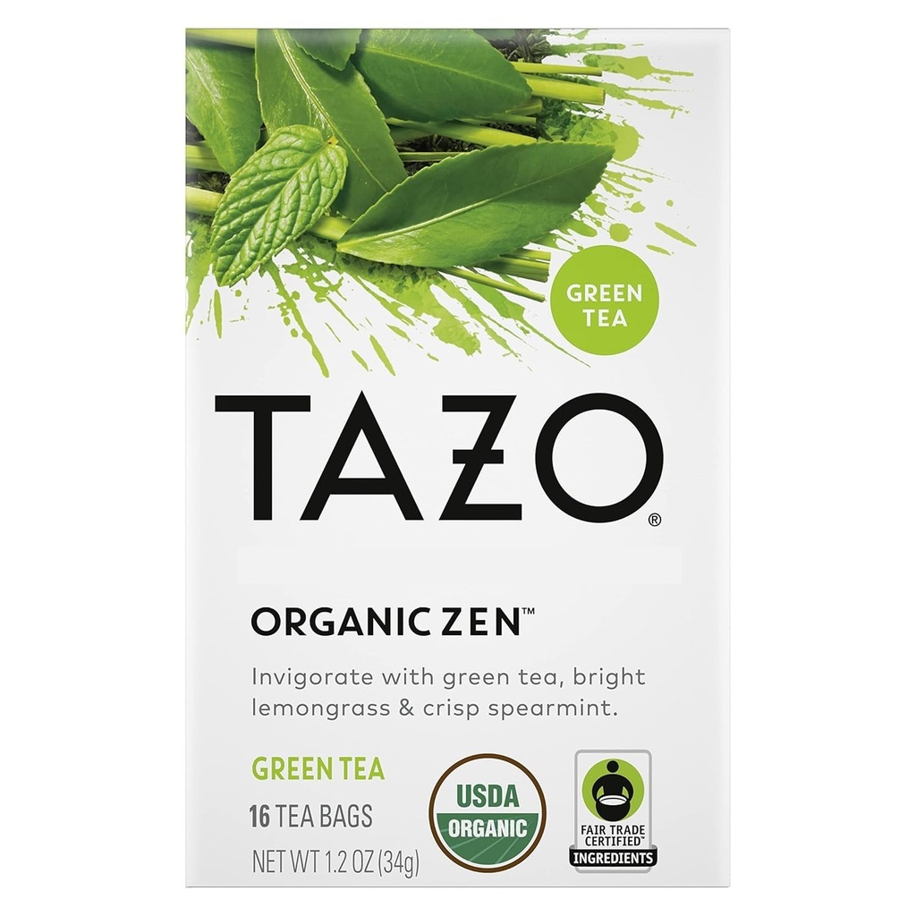 TAZO Organic Zen Green Tea, 16 Total Tea Bag