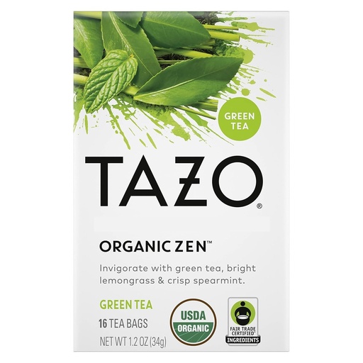 TAZO Organic Zen Green Tea, 16 Total Tea Bag